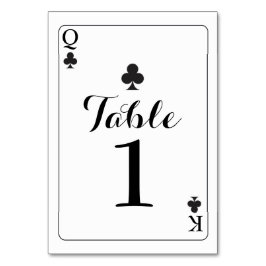 Bordsnummer Bröllop K Q Ace-Klubbar Uppspelningsko