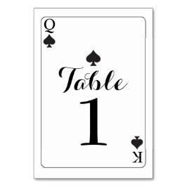 Bordsnummer Bröllop K Q Ace Spades Uppspelningskor