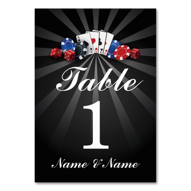 Bordsnummer Bröllop Las Vegas Casino (Baksidan)