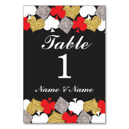 Bordsnummer Bröllop Las Vegas Casino Party
