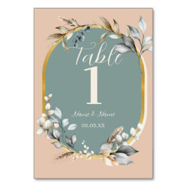Bordsnummer Bröllop Romantic Neutralt Teal