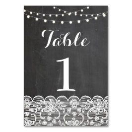Bordsnummer Bröllop Rustic Chalkboard Ljus Snöre