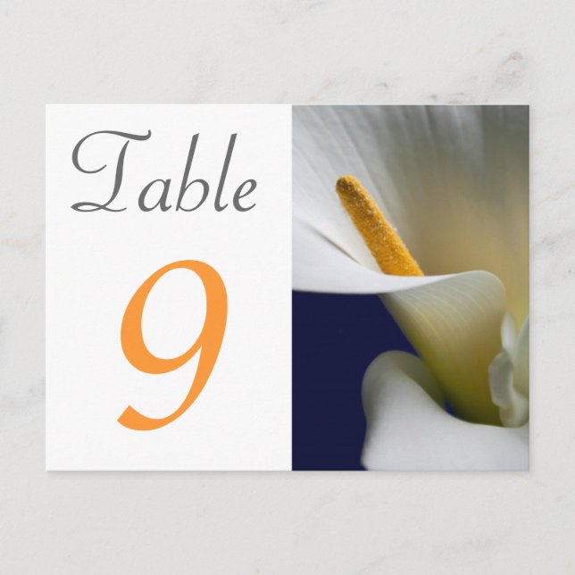 Bordsnummer Card Calla Lily (Framsida)