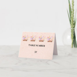 Bordsnummer Card för Rustic Peach Blommigt Bröllop