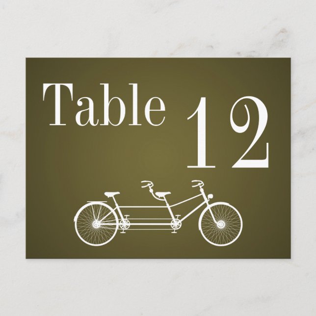 Bordsnummer Card Whimsical Brown Fall Dubbla Bike (Framsida)