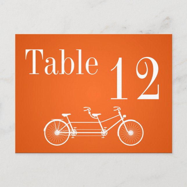 Bordsnummer Card Whimsical Orang Fall Dubbla Bike (Framsida)