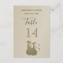 Bordsnummer Cat lite Golden Elegant bröllop