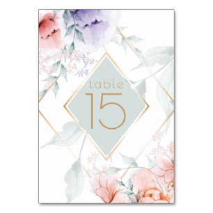 Bordsnummer Coral Lilac Aquarelle Peonies