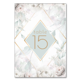 Bordsnummer | Elegant Alabaster Watercolor Peony