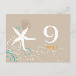 Bordsnummer för Aqua Tan White Beach Wedding