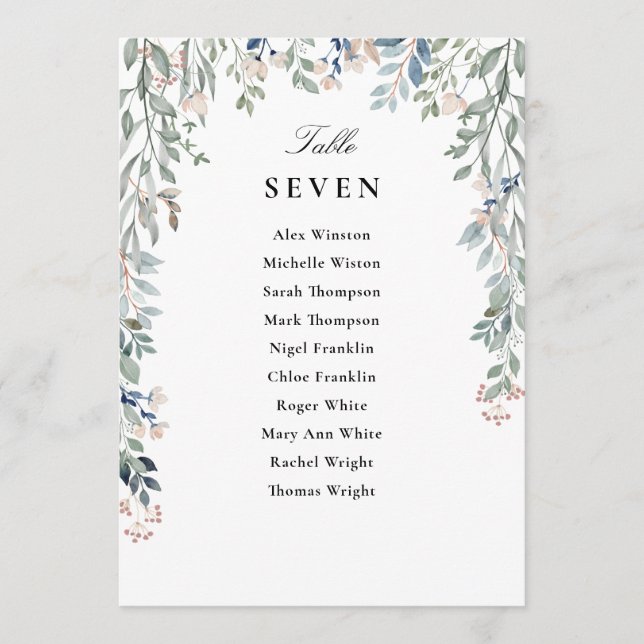 Bordsnummer för Blommigt av elegantens sittplan (Framsida)