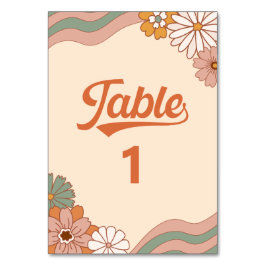 Bordsnummer för Blommigt av Groovy Retro 1970-tale