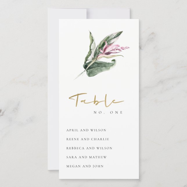 Bordsnummer för Blommigt för  för tropisk Rosa (Framsida)