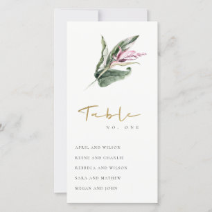 Bordsnummer för Blommigt för för tropisk Rosa