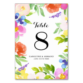 Bordsnummer för Blommigten Watercolor Vår Blooms