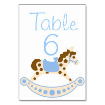Bordsnummer för Blue Rocking Horse Baby Shower