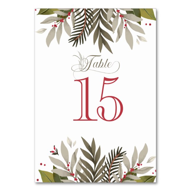 Bordsnummer för botaniskt bröllop (Framsidan)