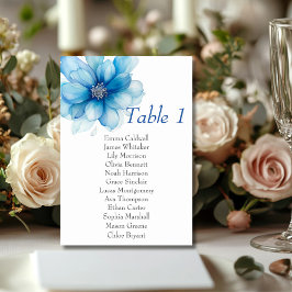 Bordsnummer för elegant av blått Blommigt
