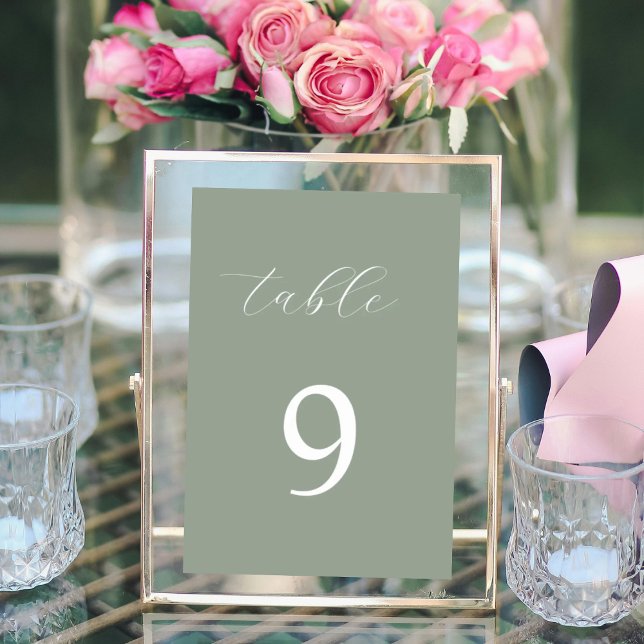 Bordsnummer för elegant för kalligrafi av grönt (Skapare uppladdad)