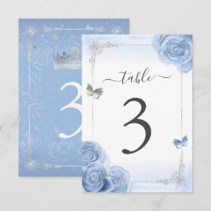Bordsnummer för Elegant i Silver Baby blue Ro