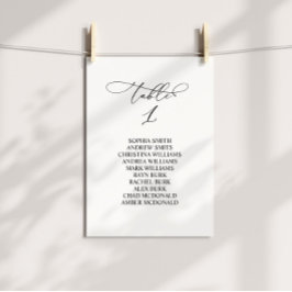 Bordsnummer för elegant-kalligrafi 1 Sittdiagram