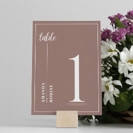 Bordsnummer för enkel minimal, brun Elegant