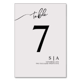 Bordsnummer för ett modernt bröllop.