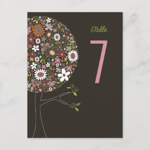 Bordsnummer för färgad Vår blommor Chic Pop Träd