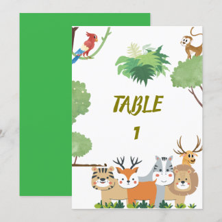 Bordsnummer för Forest Animals Baby Shower