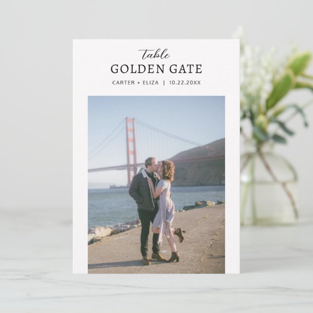 Bordsnummer för foto-landmärke, platskort (Stående Fram)