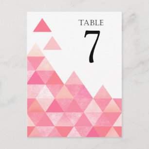 Bordsnummer för geometriska trianglar   rosa