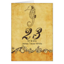 bordsnummer för giftermål på stranden