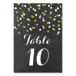 Bordsnummer för guld-Silver-konfetti Bröllop