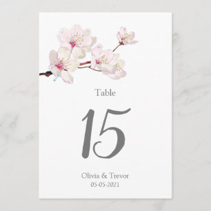 Bordsnummer för japansk Sakura Rosa Cherry Blommar