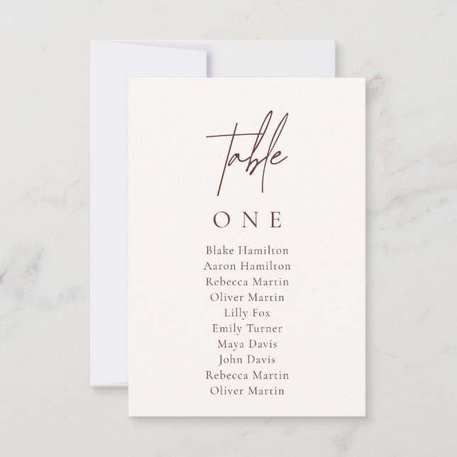 Bordsnummer för minsta Bröllop-sätesdiagram för el (Framsida)