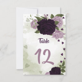bordsnummer för mörk och ljussken lila blommor grö