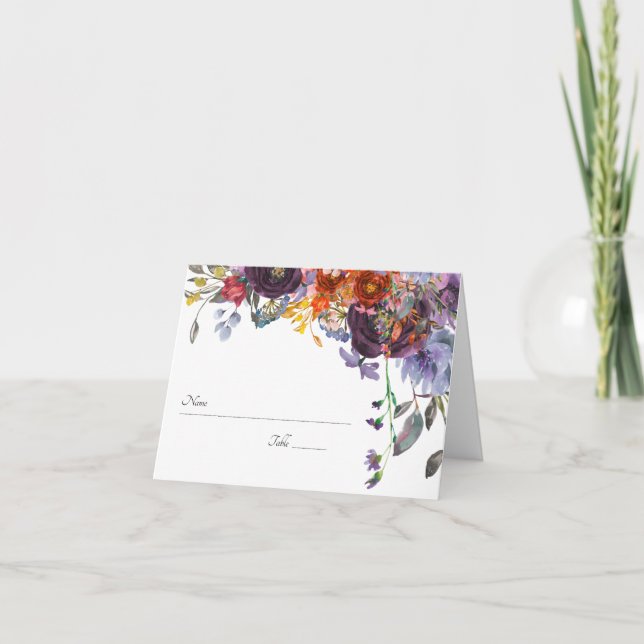 Bordsnummer för Personlig av Blommigt för Orange (Framsida)