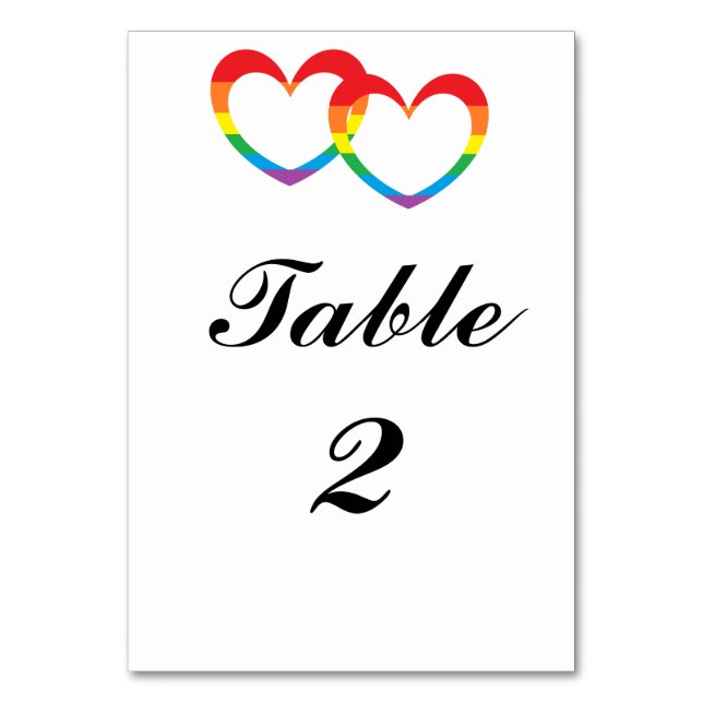 bordsnummer för "Rainbow Dubbla Hearts" (Framsidan)
