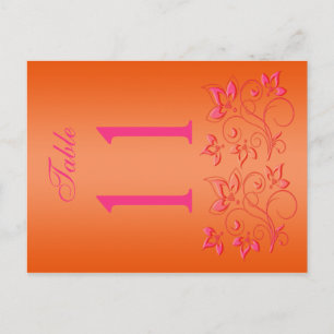 Bordsnummer för reversibel Blommigt av Rosa och Or