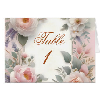 Bordsnummer för Romantic Garden Wedding Hälsningskort