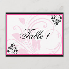 Bordsnummer för Rosa Blommigt Rulla, svart och Mör