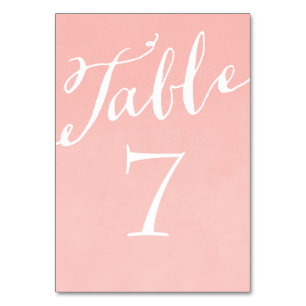 Bordsnummer för Rosa Chic Calligraphy