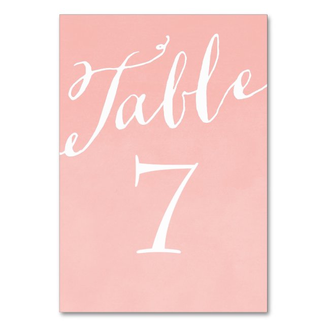 Bordsnummer för  Rosa Chic Calligraphy (Framsidan)