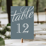 Bordsnummer för skiva och vit Elegant<br><div class="desc">Kort för enkel och chic elegant-bordsnummer med ett skrivteckensnitt för calligraphy stil. Anpassa varje kort med bordsnumren till kostym till storleka bröllop eller party. Klicka på Anpassa om du vill ändra talteckensnittet och färg eller ändra färg i bakgrunden om du vill skapa ditt eget unika typsnitt av ett typsnitt.</div>