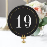 Bordsnummer för svart elegant-<br><div class="desc">Klassiskt svart och vitt bordsnummer på ditt pappra val med skärande cirkel och faux guld gräns. pappra typer av många,  kvadratiska eller rundade hörn finns också tillgängliga.</div>