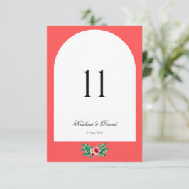 Bordsnummer för temat Tropical blommigt bröllop