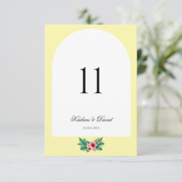 Bordsnummer för temat Tropical blommigt bröllop