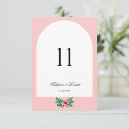 Bordsnummer för temat Tropical blommigt bröllop