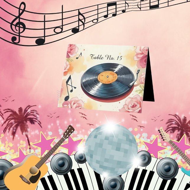 bordsnummer för vattenfärg för musikalisk blommigt (Skapare uppladdad)
