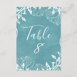 Bordsnummer för vattenfärg i Färg redigerbar Blomm